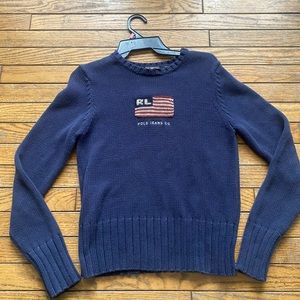 Borderline vintage cotton knit Ralph Lauren sweater.
